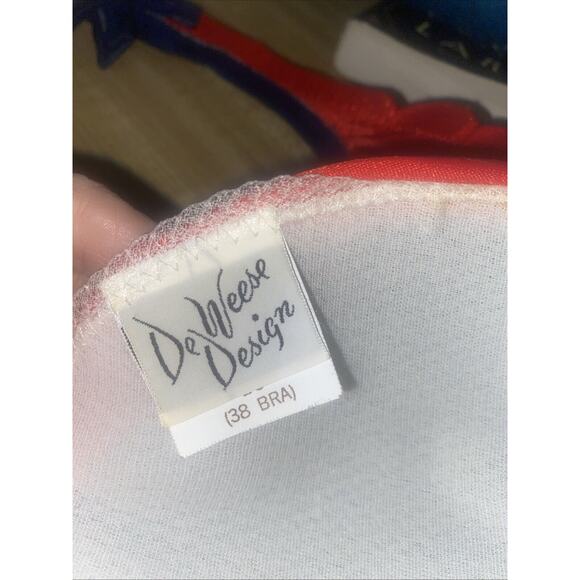 Vintage 1970 DeWeese Design Navy W/ Red Trim One Piece Swimsuit Sz 16 USA Made - Picture 8 of 12